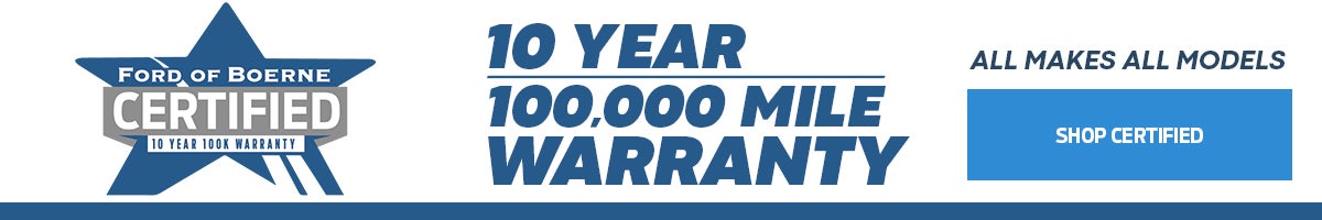 Certified Vehicles 10 year 100k mile warranty